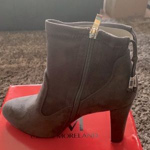 Grey Swede Ankle Booties